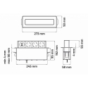 DESIGN LIGHT HOPBOX-SD-3FR-U-2-01 HOP BOX 3x gniazdo FR, 2x USB typ A, przewód 2m, stal drapana