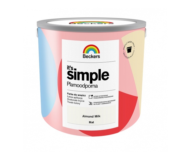 BECKERS IT S SIMPLE ALMOND MILK 2,5L plamoodporna farba do ścian i sufitów