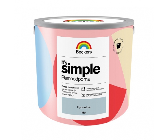 BECKERS IT S SIMPLE HYPNOTIZE 2,5L plamoodporna szara farba polecana do malowania ścian i sufitów