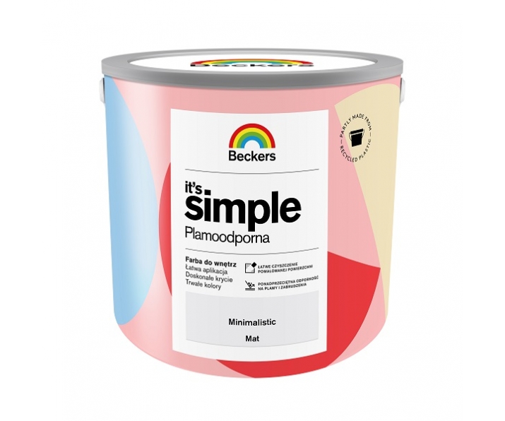 BECKERS IT S SIMPLE MINIMALISTIC 2,5L plamoodporna szara farba do ścian i sufitów