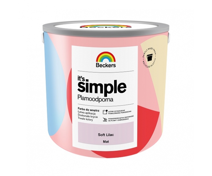 BECKERS IT S SIMPLE SOFT LILAC 2,5L plamoodporna różowa farba do ścian i sufitów