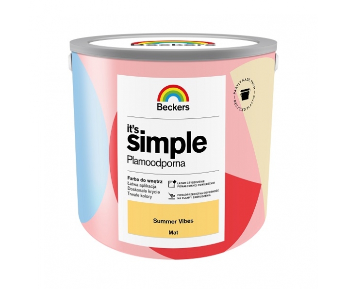 BECKERS IT S SIMPLE SUMMER VIBES 2,5L plamoodporna żółta farba do ścian i sufitów