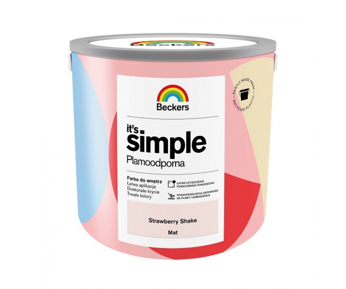BECKERS IT S SIMPLE STRAWBERRY SHAKE 2,5L plamoodporna różowa farba do ścian i sufitów