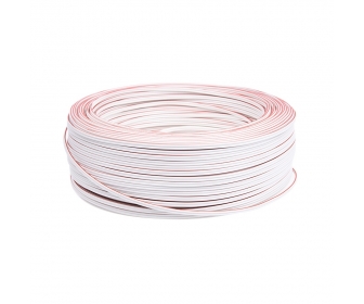 DESIGN LIGHT Przewód metraż, 2x0,35mm2, biały, 1 żyła z czerwonym paskiem