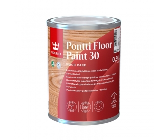 TIKKURILA Pontti Floor Paint 30 baza A 0,9L, kryjąca farba do podłóg drewnianych, półmat